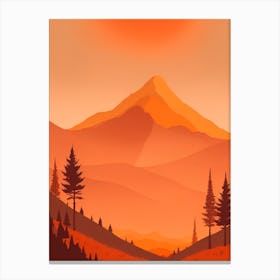 Misty Mountains Vertical Composition In Orange Tone 101 Canvas Print