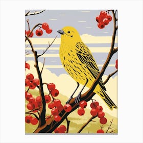 Bird Illustration Yellowhammer 3 Canvas Print