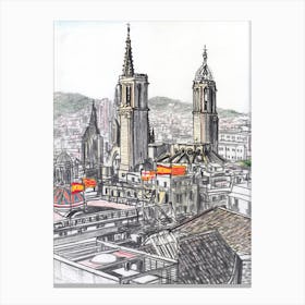 Town Hall and Cathedral Canvas Print