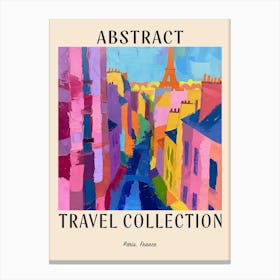 Abstract Travel Collection Poster Paris France 5 Canvas Print