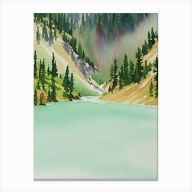 Yellowstone National Park United States Of America Water Colour Poster Canvas Print