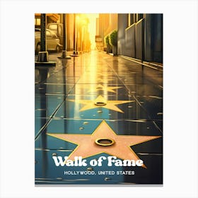 Walk of Fame Los Angeles Modern Travel Illustration Canvas Print