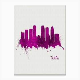 Tampa Florida City Purple Canvas Print