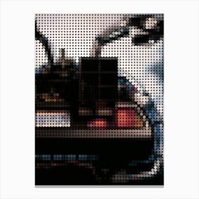 Delorean Time Machine Back To The Future In A Pixel Dots Art Style 1 Canvas Print