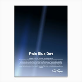 Pale Blue Dot poster, NASA Voyager 1 with Carl Sagan quote — Space poster, science print Canvas Print