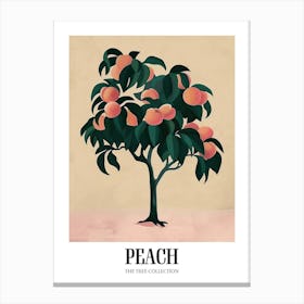 Peach Tree Colourful Illustration 1 Poster Canvas Print