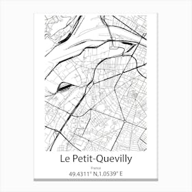 Le Petit Quevilly,France Minimalist Map Canvas Print