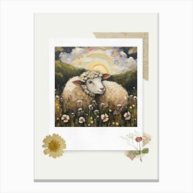 Scrapbook Sheep Fairycore Painting 3 Canvas Print
