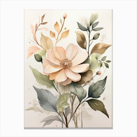 Peach Flowers 1 Canvas Print