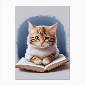 Cat Reading A Book 2 Canvas Print