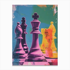 Abstract Polaroid Chess 1 Canvas Print