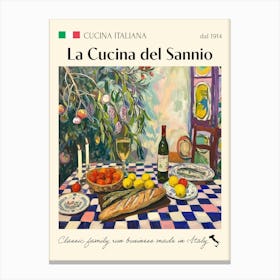 La Cucina Del Sannio Trattoria Italian Poster Food Kitchen Canvas Print