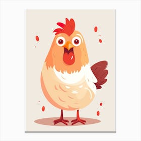 Cartoon Chicken Vector Illustration Canvas Print