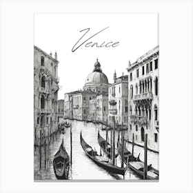 Venice Canals, Minimalistic City Illustration Canvas Print