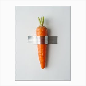 Duct Tape Carrot, white background, Maurizio Cattelan Style Canvas Print