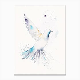 Dove Symbol Minimal Watercolour Canvas Print