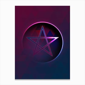 Geometric Neon Glyph on Jewel Tone Triangle Pattern 213 Canvas Print