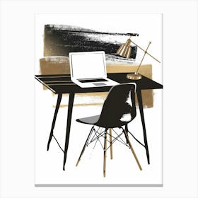 Office Desk Canvas Print