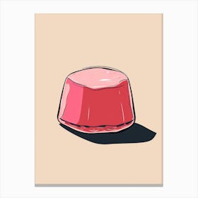 Pink Minimalist Jelly Beige Background 2 Canvas Print