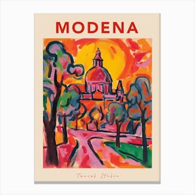 Modena Italia Travel Poster Canvas Print