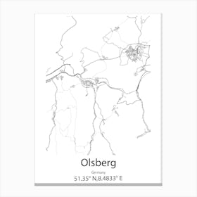 Olsberg,Germany Minimalist Map Canvas Print