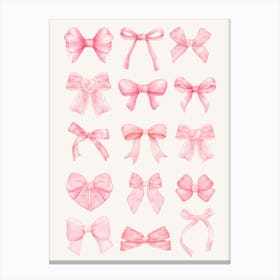 Watercolor Bows 3 Canvas Print