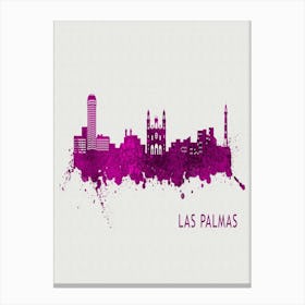 Las Palmas Spain City Purple Canvas Print