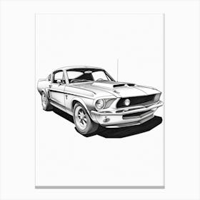 Ford Mustang Line Drawing 12 Canvas Print