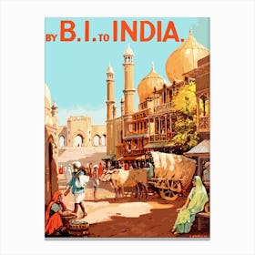 India, Street In A Big City Canvas Print