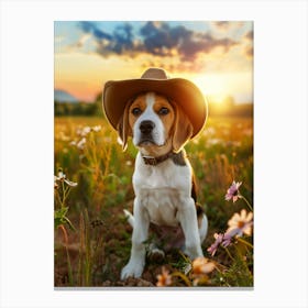 Beagle Cowboy Canvas Print