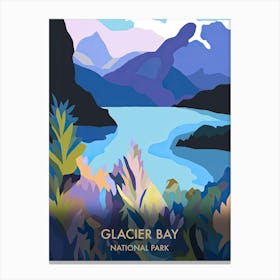 Glacier Bay National Park Travel Poster Matisse Style 2 Canvas Print