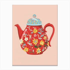 Teapot With Flowers 7 Canvas Print