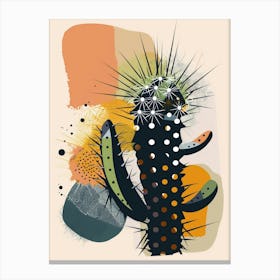 Echinocereus Cactus Minimalist Abstract 2 Canvas Print