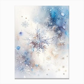 Diamond Dust, Snowflakes, Storybook Watercolours 3 Canvas Print