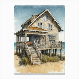 House On The Beach Canvas Print