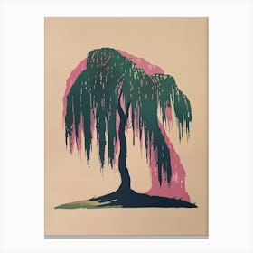 Willow Tree Colourful Illustration 2 Canvas Print