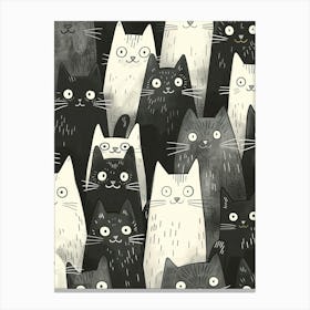 Perfectly Repeatable Artwork With Cute Cat Faces 33 Canvas Print