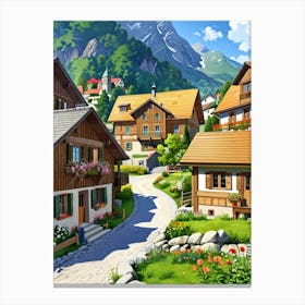 Village In The Mountains 8 Canvas Print