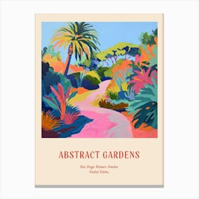 Colourful Gardens San Diego Botanic Garden Usa 4 Red Poster Canvas Print