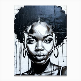 Graffiti Mural Of Beautiful Black Woman 208 Canvas Print