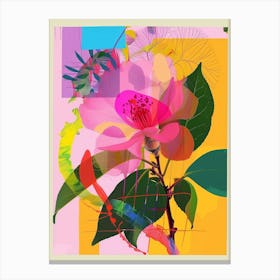 Camellia 2 Neon Flower Collage Canvas Print