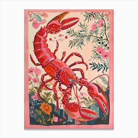 Floral Animal Painting Lobster 1 Canvas Print