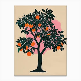 Orange Tree Colourful Illustration 1 Canvas Print