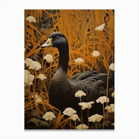 Dark And Moody Botanical Goose 1 Canvas Print