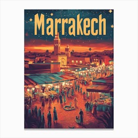 Aihrgdesign A Classic 1960s Travel Poster For Marrakech 4 Canvas Print