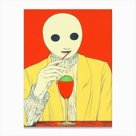 Man Drinking A Cocktail Canvas Print