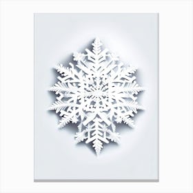 White, Snowflakes, Marker Art 3 Canvas Print
