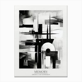 Memory Abstract Black And White 7 Poster Canvas Print
