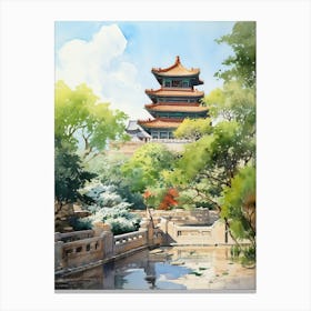 Summer Palace China Watercolour 1 Canvas Print
