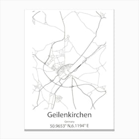 Geilenkirchen,Germany Minimalist Map Canvas Print